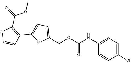 METHYL 3-[5-(([(4-CHLOROANILINO)CARBONYL]OXY)METHYL)-2-FURYL]-2-THIOPHENECARBOXYLATE 结构式