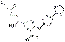 O1-(2-CHLOROACETYL)-4-[4-(1,3-DITHIOLAN-2-YL)PHENOXY]-3-NITROBENZENE-1-CARBOHYDROXIMAMIDE 结构式