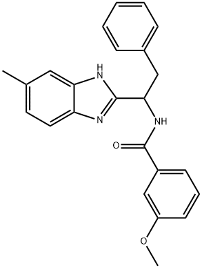 3-METHOXY-N-[1-(5-METHYL-1H-1,3-BENZIMIDAZOL-2-YL)-2-PHENYLETHYL]BENZENECARBOXAMIDE 结构式