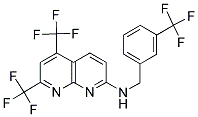 5,7-BIS(TRIFLUOROMETHYL)-N-[3-(TRIFLUOROMETHYL)BENZYL][1,8]NAPHTHYRIDIN-2-AMINE 结构式