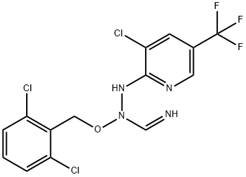 N'-[3-CHLORO-5-(TRIFLUOROMETHYL)-2-PYRIDINYL]-N''-[(2,6-DICHLOROBENZYL)OXY]IMINOFORMIC HYDRAZIDE 结构式