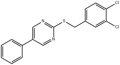 2-[(3,4-Dichlorobenzyl)sulfanyl]-5-phenylpyrimidine 结构式