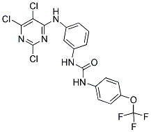 N-(3-[(2,5,6-TRICHLOROPYRIMIDIN-4-YL)AMINO]PHENYL)-N'-[4-(TRIFLUOROMETHOXY)PHENYL]UREA 结构式