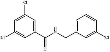 3,5-DICHLORO-N-(3-CHLOROBENZYL)BENZENECARBOXAMIDE 结构式