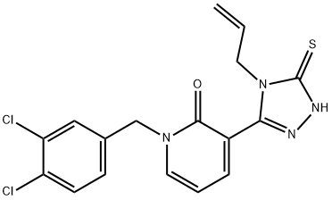 3-(4-Allyl-5-sulfanyl-4H-1,2,4-triazol-3-yl)-1-(3,4-dichlorobenzyl)-2(1H)-pyridinone 结构式