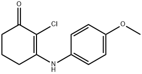 2-CHLORO-3-((4-METHOXYPHENYL)AMINO)CYCLOHEX-2-EN-1-ONE 结构式