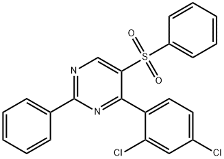 4-(2,4-DICHLOROPHENYL)-2-PHENYL-5-(PHENYLSULFONYL)PYRIMIDINE 结构式