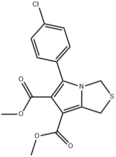 DIMETHYL 5-(4-CHLOROPHENYL)-1H-PYRROLO[1,2-C][1,3]THIAZOLE-6,7-DICARBOXYLATE 结构式