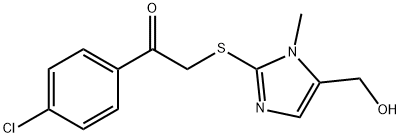 1-(4-CHLOROPHENYL)-2-([5-(HYDROXYMETHYL)-1-METHYL-1H-IMIDAZOL-2-YL]SULFANYL)-1-ETHANONE 结构式