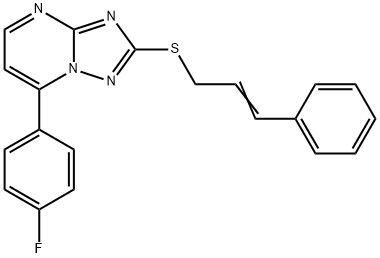 7-(4-FLUOROPHENYL)-2-[(3-PHENYL-2-PROPENYL)SULFANYL][1,2,4]TRIAZOLO[1,5-A]PYRIMIDINE 结构式