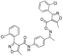 1-Aza-2-(4-((3-(2-chlorophenyl)-5-methylisoxazol-4-yl)carbonylamino)phenyl)prop-1-enyl 3-(2-chlorophenyl)-5-methylisoxazole-4-carboxylate 结构式
