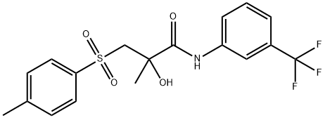 2-Hydroxy-2-methyl-3-[(4-methylphenyl)sulfonyl]-N-[3-(trifluoromethyl)phenyl]propanamide 结构式