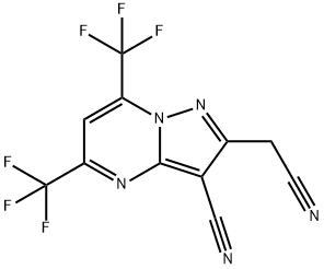 2-(氰甲基)-5,7-双(三氟甲基)吡唑并-[1,5-A]嘧啶-3-甲腈 结构式