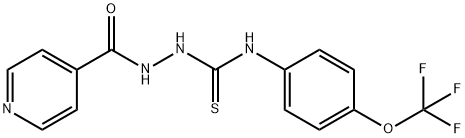 1-(4-Pyridylcarbonyl)-4-(4-trifluoromethoxyphenyl)thiosemicarbazide 结构式