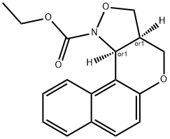 ETHYL 3A,11C-DIHYDRO-3H-BENZO[5,6]CHROMENO[4,3-C]ISOXAZOLE-1(4H)-CARBOXYLATE 结构式
