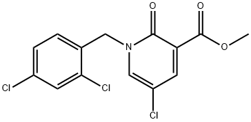 Methyl 5-chloro-1-(2,4-dichlorobenzyl)-2-oxo-1,2-dihydro-3-pyridinecarboxylate 结构式