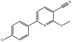 6-(4-CHLOROPHENYL)-2-(METHYLSULFANYL)NICOTINONITRILE 结构式