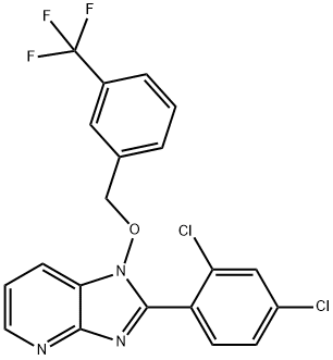 2-(2,4-Dichlorophenyl)-1-([3-(trifluoromethyl)benzyl]oxy)-1H-imidazo[4,5-b]pyridine 结构式