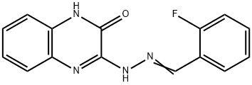 2-FLUOROBENZENECARBALDEHYDE N-(3-OXO-3,4-DIHYDRO-2-QUINOXALINYL)HYDRAZONE 结构式