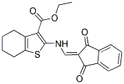 ETHYL 2-(((1,3-DIOXOINDAN-2-YLIDENE)METHYL)AMINO)-4,5,6,7-TETRAHYDROBENZO[B]THIOPHENE-3-CARBOXYLATE 结构式