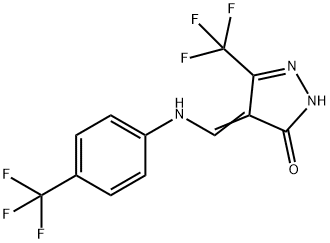 5-(TRIFLUOROMETHYL)-4-([4-(TRIFLUOROMETHYL)ANILINO]METHYLENE)-2,4-DIHYDRO-3H-PYRAZOL-3-ONE 结构式
