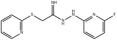 N'-(6-FLUORO-2-PYRIDINYL)-2-(2-PYRIDINYLSULFANYL)ETHANEHYDRAZONAMIDE 结构式