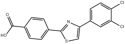 4-[4-(3,4-DICHLOROPHENYL)-1,3-THIAZOL-2-YL]BENZENECARBOXYLIC ACID 结构式