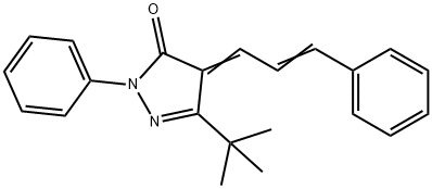 3-(TERT-BUTYL)-1-PHENYL-4-(3-PHENYLPROP-2-ENYLIDENE)-2-PYRAZOLIN-5-ONE 结构式