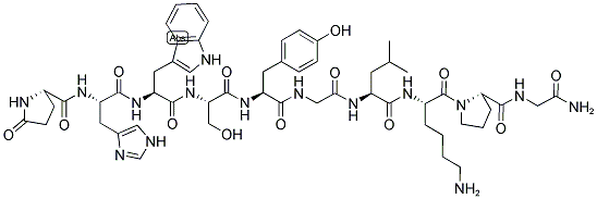 GLP-HIS-TRP-SER-TYR-GLY-LEU-LYS-PRO-GLY-NH2: GLP-HWSYGLWPG-NH2 结构式