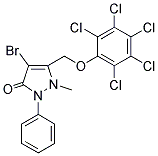 4-BROMO-2-METHYL-3-((2,3,4,5,6-PENTACHLOROPHENOXY)METHYL)-1-PHENYL-3-PYRAZOLIN-5-ONE 结构式