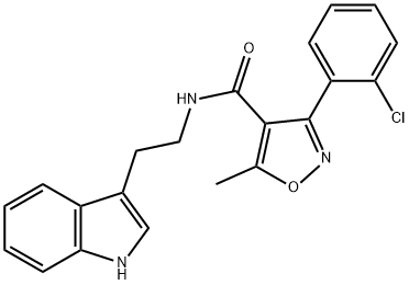 (3-(2-CHLOROPHENYL)-5-METHYLISOXAZOL-4-YL)-N-(2-INDOL-3-YLETHYL)FORMAMIDE 结构式