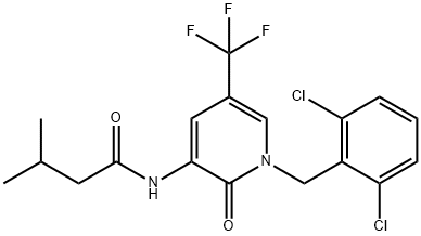 N-[1-(2,6-DICHLOROBENZYL)-2-OXO-5-(TRIFLUOROMETHYL)-1,2-DIHYDRO-3-PYRIDINYL]-3-METHYLBUTANAMIDE 结构式