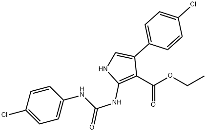 ETHYL 2-([(4-CHLOROANILINO)CARBONYL]AMINO)-4-(4-CHLOROPHENYL)-1H-PYRROLE-3-CARBOXYLATE 结构式