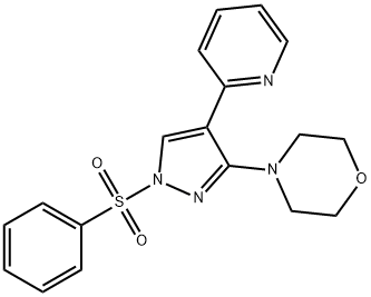 4-(1-(苯磺酰基)-4-(吡啶-2-基)-1H-吡唑-3-基)吗啉 结构式