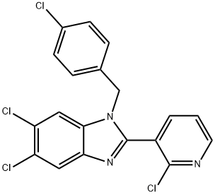 5,6-DICHLORO-1-(4-CHLOROBENZYL)-2-(2-CHLORO-3-PYRIDINYL)-1H-1,3-BENZIMIDAZOLE 结构式