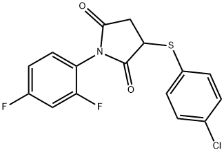 3-[(4-CHLOROPHENYL)SULFANYL]-1-(2,4-DIFLUOROPHENYL)DIHYDRO-1H-PYRROLE-2,5-DIONE 结构式