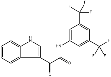 N-(3,5-BIS(TRIFLUOROMETHYL)PHENYL)-2-INDOL-3-YL-2-OXOETHANAMIDE 结构式