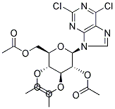 3,5-DI(ACETYLOXY)-2-[(ACETYLOXY)METHYL]-6-(2,6-DICHLORO-9H-PURIN-9-YL)TETRAHYDRO-2H-PYRAN-4-YL ACETATE 结构式