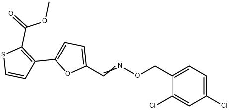 METHYL 3-[5-(([(2,4-DICHLOROBENZYL)OXY]IMINO)METHYL)-2-FURYL]-2-THIOPHENECARBOXYLATE 结构式