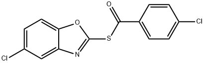 S-(5-CHLORO-1,3-BENZOXAZOL-2-YL) 4-CHLOROBENZENECARBOTHIOATE 结构式