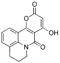 9-HYDROXY-5,6-DIHYDRO-4H,8H,11H-PYRANO[3,2-C]PYRIDO[3,2,1-IJ]QUINOLINE-8,11-DIONE 结构式