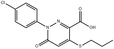 1-(4-CHLOROPHENYL)-6-OXO-4-(PROPYLSULFANYL)-1,6-DIHYDRO-3-PYRIDAZINECARBOXYLIC ACID 结构式