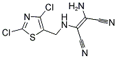 2-AMINO-3-([(2,4-DICHLORO-1,3-THIAZOL-5-YL)METHYL]AMINO)BUT-2-ENEDINITRILE 结构式