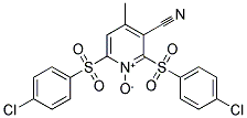 2,6-BIS[(4-CHLOROPHENYL)SULFONYL]-3-CYANO-4-METHYLPYRIDINIUM-1-OLATE 结构式