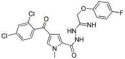 4-(2,4-DICHLOROBENZOYL)-N'-[2-(4-FLUOROPHENOXY)ETHANIMIDOYL]-1-METHYL-1H-PYRROLE-2-CARBOHYDRAZIDE 结构式