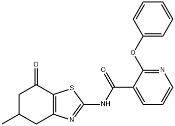 N-(5-METHYL-7-OXO(4,5,6-TRIHYDROBENZOTHIAZOL-2-YL))(2-PHENOXY(3-PYRIDYL))FORMAMIDE 结构式