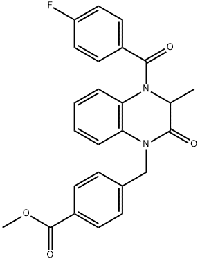 METHYL 4-([4-(4-FLUOROBENZOYL)-3-METHYL-2-OXO-3,4-DIHYDRO-1(2H)-QUINOXALINYL]METHYL)BENZENECARBOXYLATE 结构式