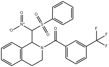[1-[NITRO(PHENYLSULFONYL)METHYL]-3,4-DIHYDRO-2(1H)-ISOQUINOLINYL][3-(TRIFLUOROMETHYL)PHENYL]METHANONE 结构式