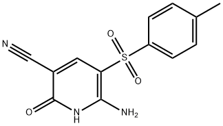 6-AMINO-2-HYDROXY-5-[(4-METHYLPHENYL)SULFONYL]NICOTINONITRILE 结构式