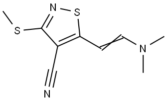 5-[2-(Dimethylamino)vinyl]-3-(methylsulfanyl)-4-isothiazolecarbonitrile 结构式